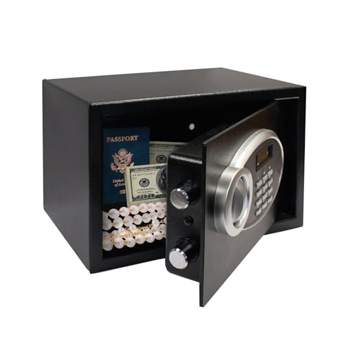 Lucky Line Digital Home Safe, Protect Valuables, Programmable Locking Safe (65401)