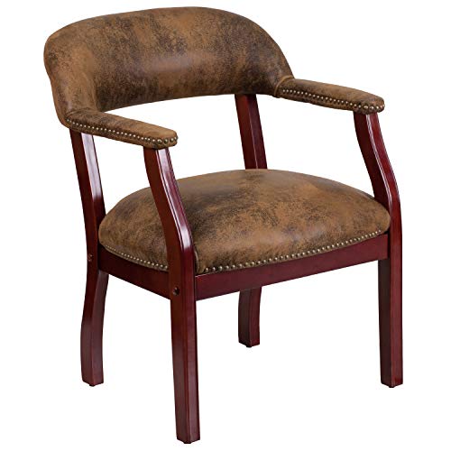 EMMA + OLIVER Bomber Jacket Brown Conference Chair