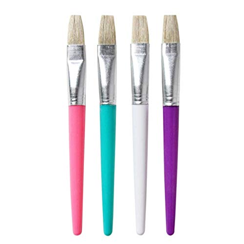 UOHLCX HBJWOV Paint Brush for Children Oil Watercolor Painting Candy Color Watercolor Painting Bristle Gouache Drawing Art 4Pcs Candy Color(E)