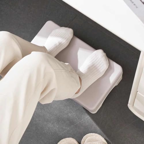Ergonomic Foot Rest,Leg Support with 20° Tilt Angle,Under Desk Footrest for Office,Lightweight and Portable Design(White)