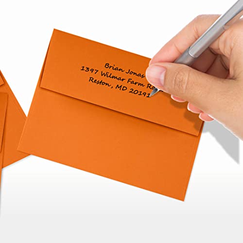 LUXPaper A2 Invitation Envelopes | Peel & Press | 4 3/8" x 5 3/4" | Mandarin Orange | 80lb. Text | 1,000 Qty