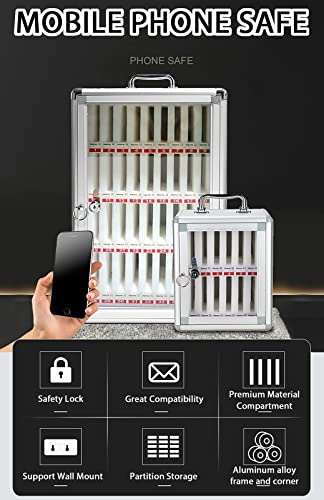SDdPulse Mobile Phone Safe Deposit Box - 36 Slot Storage Cabinet for Cell Phones Pocket Locker with Security Lock Portable Hand-Carry Design Ideal for Offices and Events,48slots