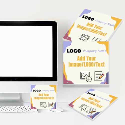 Personalized Sticky Notes - Add Your Own Image, Text, or Logo Custom Self-Stick Pads - 50 Sheets Per Pack - for Office, School, Business Marketing, or Party Supplies - 3" x 3" - 50 Pack