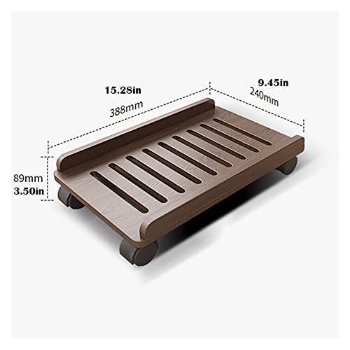 GRCQLWT Laptop Stand,Desktop Computer Support,Computer Tower Stand Cart Floor Pc Stand CPU Holder with 4Er Wheels Under Desk (A)