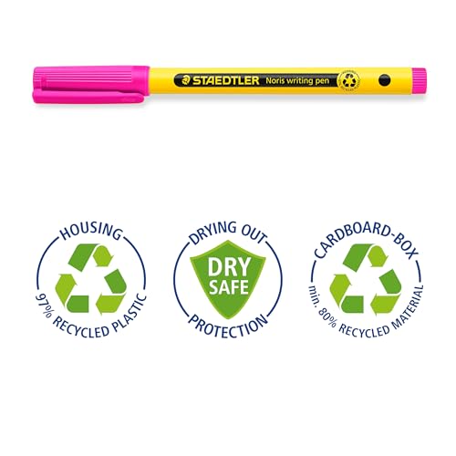 STAEDTLER Noris - Handwriting Pen - Magenta - Pack of 50, 307-20CT50