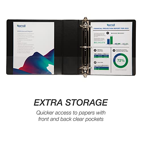 Samsill Durable 3 inch 3 Ring Binder, D Ring Binder, 100% Recycled Chipboard, Black, Pallet of 288 Binders in 24 Cartons
