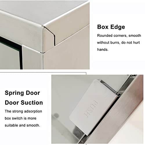 Key Cabinet Key Lock Box Wall Mount, Glass Clear Door, Wall Mounted Stainless Steel Key Storage Box with Keys and Colored Key Labels (Size : 48)