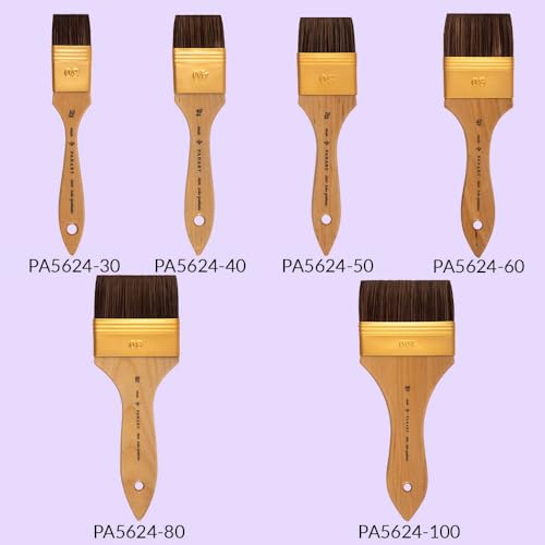Pan Art Synthetic Wash Brush No.80 for Acrylic and Watercolor - Artist Tool, Beige