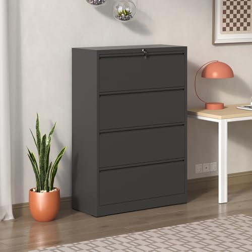 Dancongtea 4-Drawer 35.4" Wide Metal Locking File Cabinet