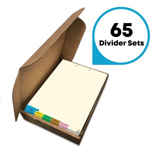Bottom Tab Medical Chart Dividers, Set of 6, Color-Coded, 65 Sets/Box