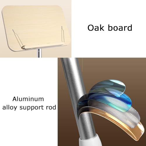 Adjustable Floor Stand For Books & Documents - Height Adjustable, Heavy-Duty Support, Perfect For Reading, Display & Organizing - Versatile Book Holder & Document Stand ,Wood Color-Adjustable 45-75