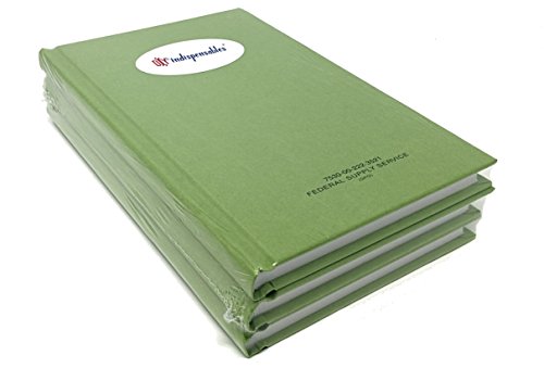 DIY Indispensables US Military Log Record Books 3 Pack 5.25 x 8 Inch 96 Sheets with Rugged Sewn Case Binding Blue Line College Ruled Notebook NSN 7530002223521, Made in USA
