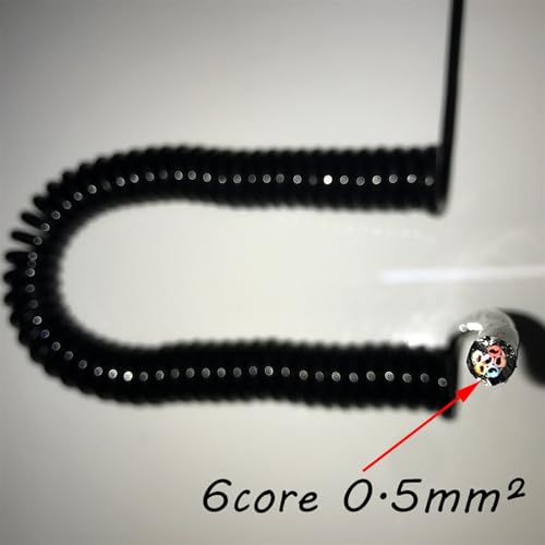 Coiled 20AWG 6 Core Telescopic Power Cord Spring Wire Extensible Cable