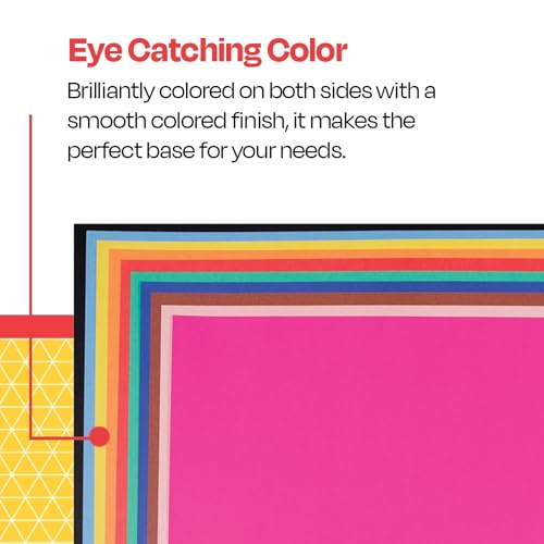 School Smart Railroad Poster Board Paper, 22 x 28 Inches, 4-Ply, Assorted Colors, Pack of 100
