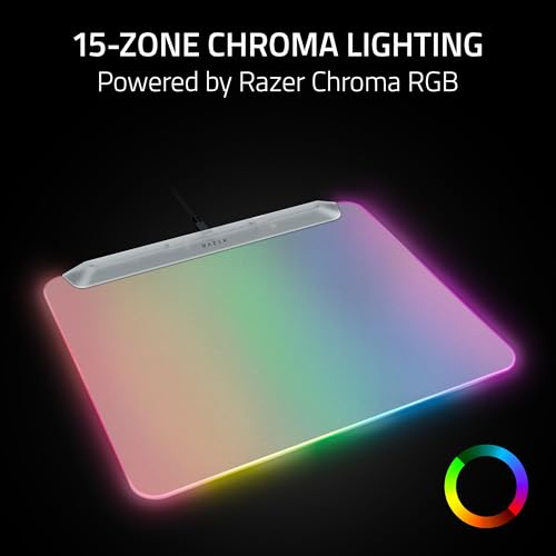 Razer Firefly V2 Pro Fully Illuminated RGB Gaming Mouse Mat, Phantom White