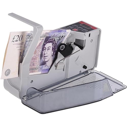 KEULEN Portable Money Counter Machine, Mini Handy Cash Bill Counting Machine with Digital Display Screen, 600pcs/min Banknote Paper, Number of Sheets Can Be Set, Multinational Currency Counting