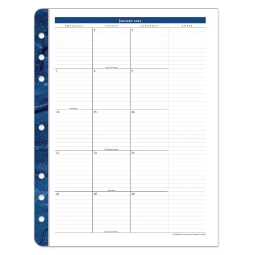 FranklinCovey - Monticello Two-Page Monthly Calendar Tabs (Monarch, Jan 2027 - Dec 2027)