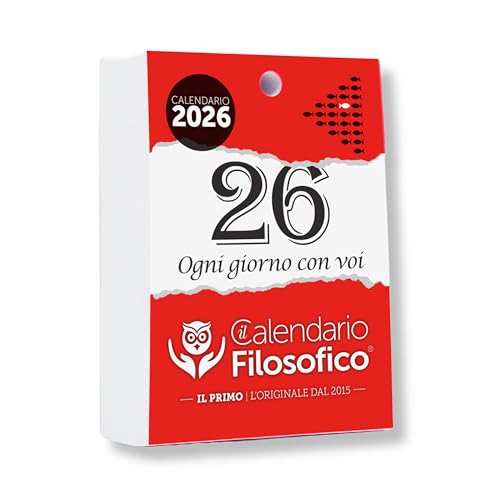 Il Calendario Filosofico 2026, Replacement A6 Size 10 x 14 cm, The First and the Original Table Calendar with 365 Days of Philosophical Phrases, Read a Phrase Every Day, Designed and Created in
