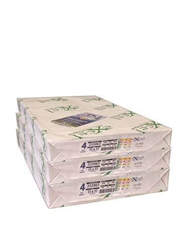 Excel One™ Carbonless 4-Part Reverse Paper (Gold/Pink/Canary/White), 11" x 17" (232063) - 125 Sets Per Ream - Three (3) Reams (375 Sets)