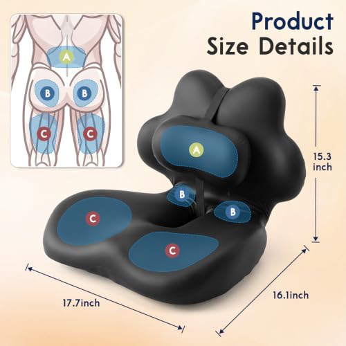 Office Chair Cushion Car Seat Cushion with Adjustable Lumbar Support Pillow