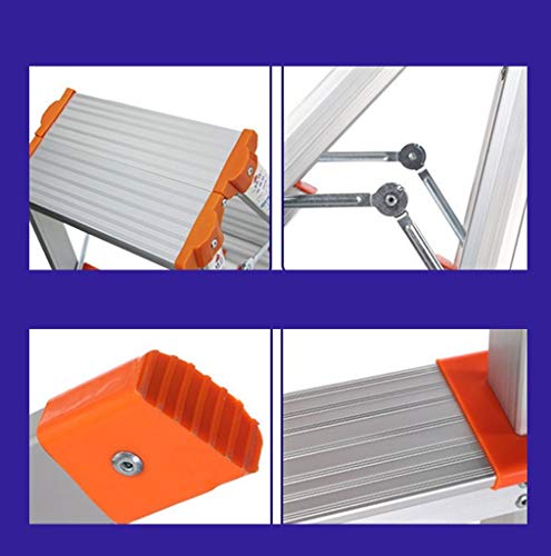 FLYIFE Step Stool Aluminum Alloy Double-Sided Ladder, Two-Step Ladder Stool Three-Step Family Ladder Four-Step Outdoor Ladder Engineeconstruction Stepladders Household Ladder/37 X 50 X 70Cm