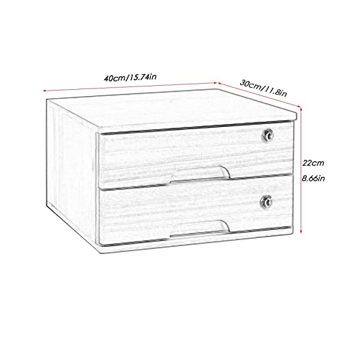 SDVantage Solid Wood Desktop File Cabinet with Lock Flat File Cabinet Storage for Desktop Nization and Data Security Desktop Storage Box with Dividers for Office Supplies and Docum,C2 Drawer