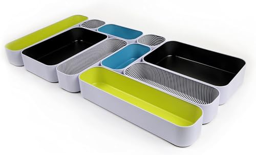 Three by Three Seattle Metal Drawer Organizer Tray Set, 10-Pc (Assorted)