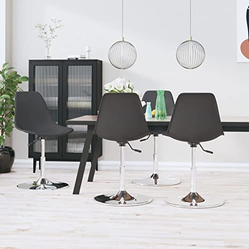 LHOONBB 360° Swivel Dining s Set of 4 Upholstered Desk s Without Wheels Ergonomic Office with and Metal Legs for Home Study,Swivel Dining s 4 pcs Grey PP