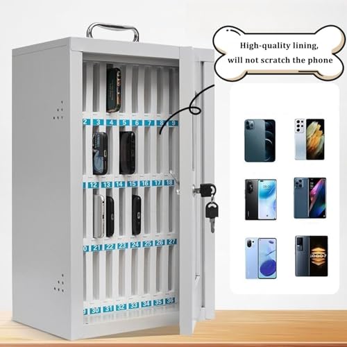 Aluminum Alloy Pocket Chart Cell Phones Storage Cabinet, Wall Mounted Cell Phones Storage Clear Cell Phone Locker Box with Door Locks，Mobile Phone Safe Storage Cabinet，for Office Classroom Gym