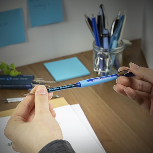 Schneider Slider 755 XB (Extra Broad) Ballpoint Pen Refill, 1.4 mm, ISO Format G2, Blue Ink, Box of 10 Refills (175503)