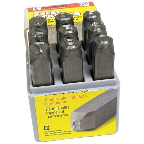 C.H. Hanson, 21440, Heavy Duty Steel Hand Stamp Sets, 1/4 in, 0 Thru 9, Sold As 1 Set