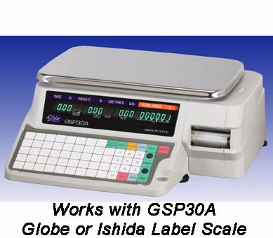Globe/Ishida Scale Label GL-4164, Safe Handling, UPC, 64 mm x 59 mm (2.520” x 2.323”), 625 Labels/Roll, 12 Rolls/Case Made in USA