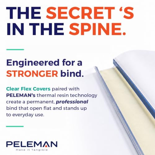 Peleman Thermal Binding Clear Covers with Steel Spine –for Thermal Binding Machines – Formerly Unibind – Used in Real Estate, Education and Various Businesses (Black, 60 Sheets Max - 88/Boxes)