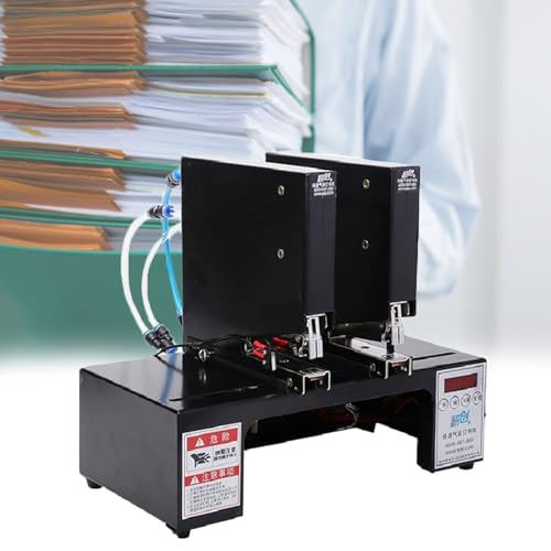 Industrial Pneumatic Binding Machine, Electric Dual Head Rapid Stapler, 24mm-350mm Adjustable Spacing, Adjustable Positioning Plate&100PCS Number Of Needles, for Printing Houses, Offices, Publishers