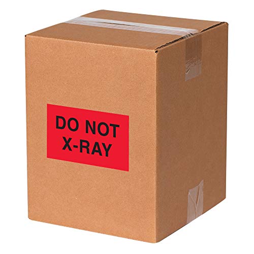 Tape Logic Aviditi Tape Logic 3" x 5","Do Not X_Ray" Fluorescent Red Warning Sticker, for Shipping, Handling, Packing, and Moving (1 Roll of 500 Labels)