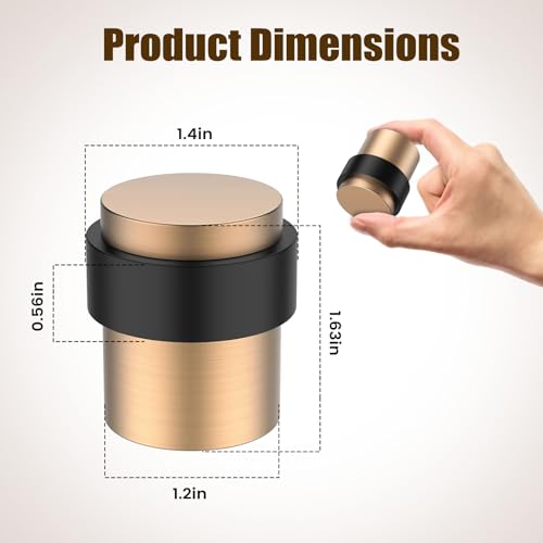 RINJUN 20 Pack ​Brushed Rose Gold Door Stoppers for Floor Mounting， Door Stopper Heavy Duty，304 Stainless Steel Cylindrical Made with Rubber Bumper，Floor Mount Door Holder Keep Door Open