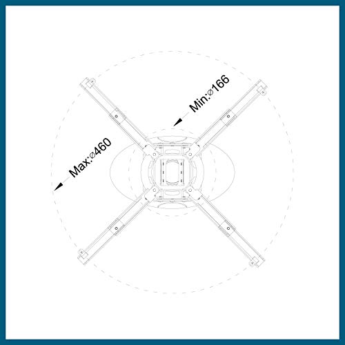 QualGear Pro-AV QG-KIT-CA-3IN-B Single Joist Ceiling Adapter, 3" 1.5" Projector Mount Kit Accessory, Black