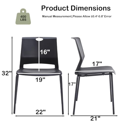 Black Stacking Conference Guest Chairs Set of 12, stackable Breakroom