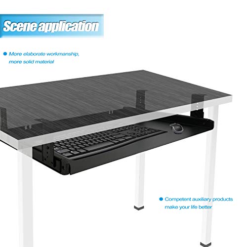 FRMSAET All-Metal 20/24/30 inch Slide Out Drawer Platform (20 inch, Black)
