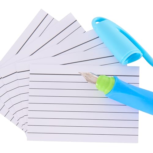Idena 90362 - Index Cards A5, 600 Pieces Lined, Flashcards Made of 180 g/m² FSC Mix Paper in White, for School and Office