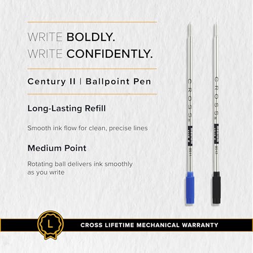 Cross Century II Pearlescent White Ballpoint Pen, Medium Point, Black Ink