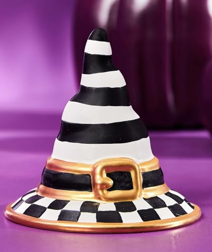 MACKENZIE-CHILDS Witch Hat Paperweight, Black & White