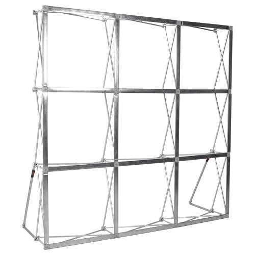 Pop Up Display Stand with Storage Bag & Cable Ties Tension Fabric Collapsible Stand Lightweight Reinforced Back Support Frame for Wedding Exhibition Events