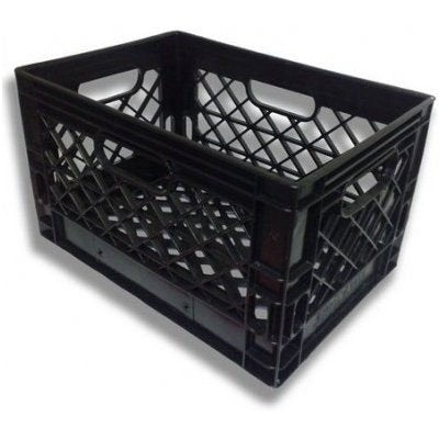 (3 Pack Black) Heavy Duty Rectangular Stackable Dairy Milk Crates - Save on shipping!!!!