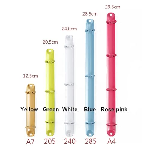Ring Clips 10PCS A4 A7 Color Binder with Backboard DIY Notebook Metal Accessories Hole Clip Loose-Leaf Binding Rings Mini(Yellow,A7)
