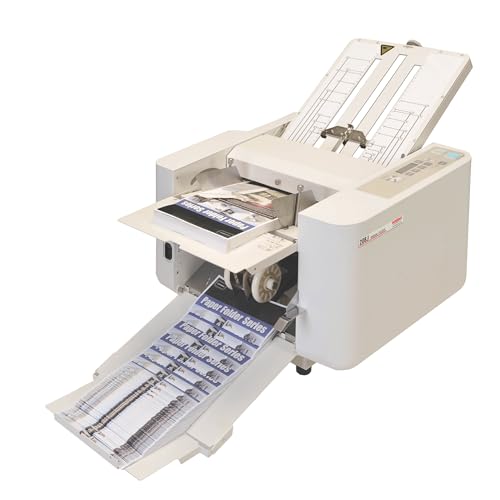 MBM 208J Manual Paper Folder - Precision Paper Folding Machine with 3-Roller Friction Feed, 500-Sheet Capacity, Folds 14,000 Sheets per Hour, Custom Folding for 12-80 lb / 115 GSM Paper