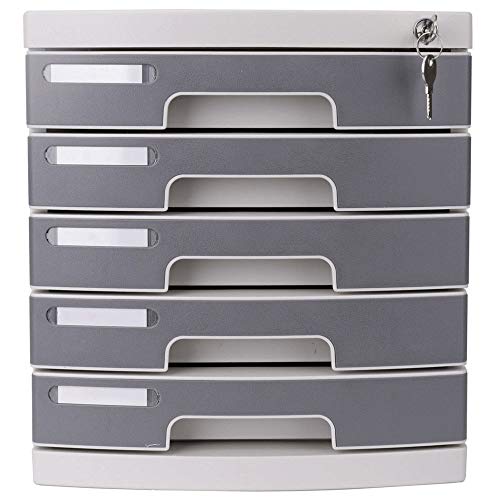 AFPSDLFJDLS File Manager- Desktop File Cabinet with Lock 5-Layer Storage Cabinet File Storage Box Drawer