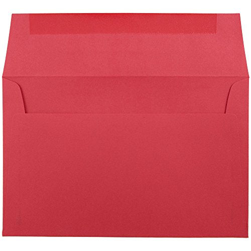 JAM PAPER A9 Colored Invitation Envelopes - 5 3/4 x 8 3/4 - Red Recycled - Bulk 250/Box