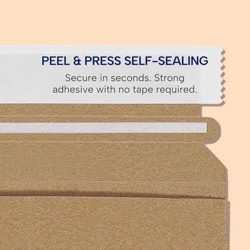 BOX USA Rigid Mailers 13" x 18" (100-Pack) - Kraft Mailers for Posters, Photos, Presentation Prints - Stay Flat