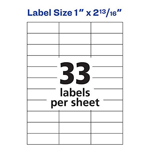 Avery Address Labels for Copiers, 1" x 2-13/16", 16,500 White Labels (5334)